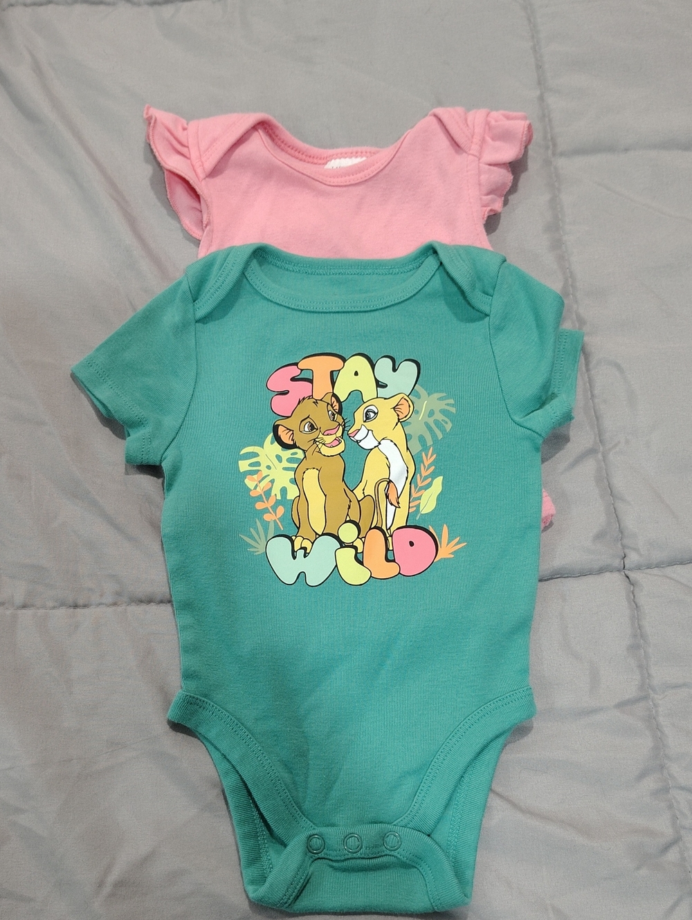 Stay Wild Teal and Pink Baby One-Piece Set